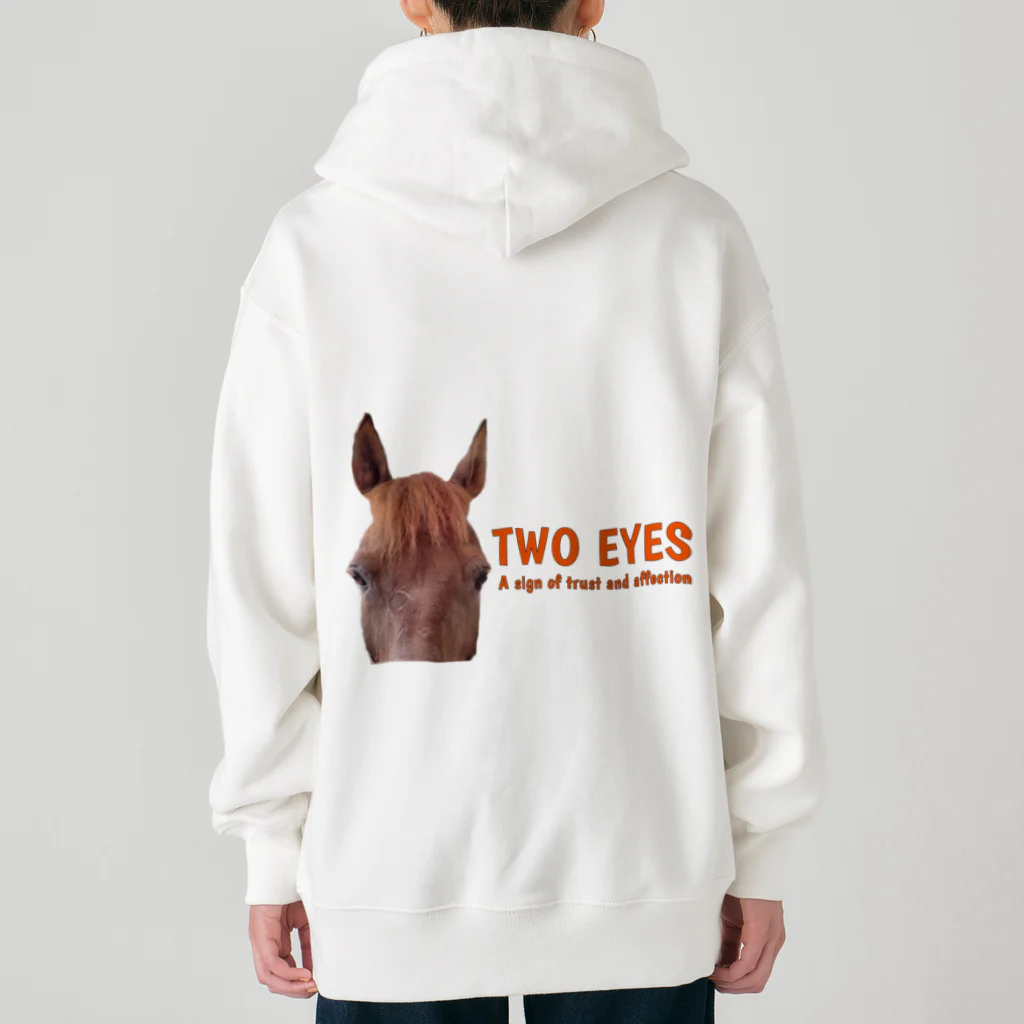 HorseSpaceTsumugiのマロンのTWO EYES ヘビーウェイトジップパーカー