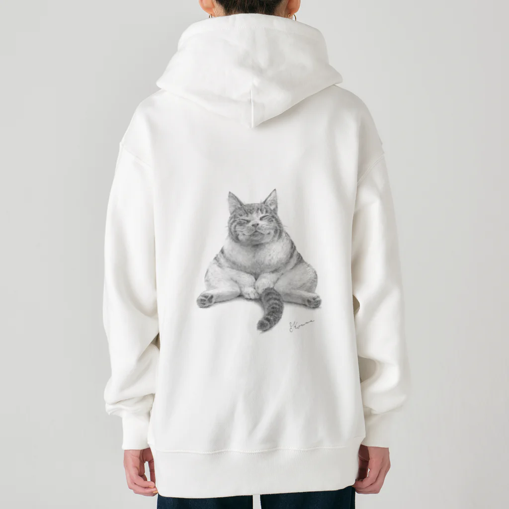 こうめ屋のトラ猫　ふみふみさん　フミフミ猫　丸顔　笑顔猫 Heavyweight Zip Hoodie