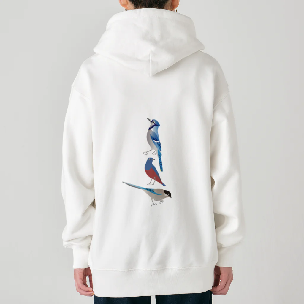 エダマメトイチ雑貨店のI love blue birds 4 -2 Heavyweight Zip Hoodie