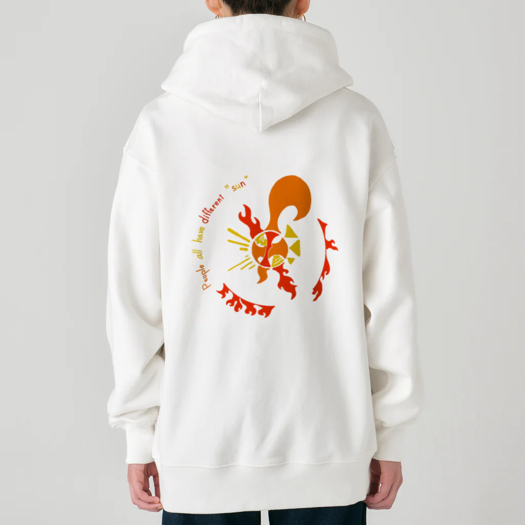 新茶屋のpeople all have different "sun" Heavyweight Zip Hoodie