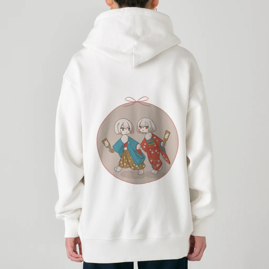 一兎風タウの ー迎春ー双子のうさぎちゃん Heavyweight Zip Hoodie