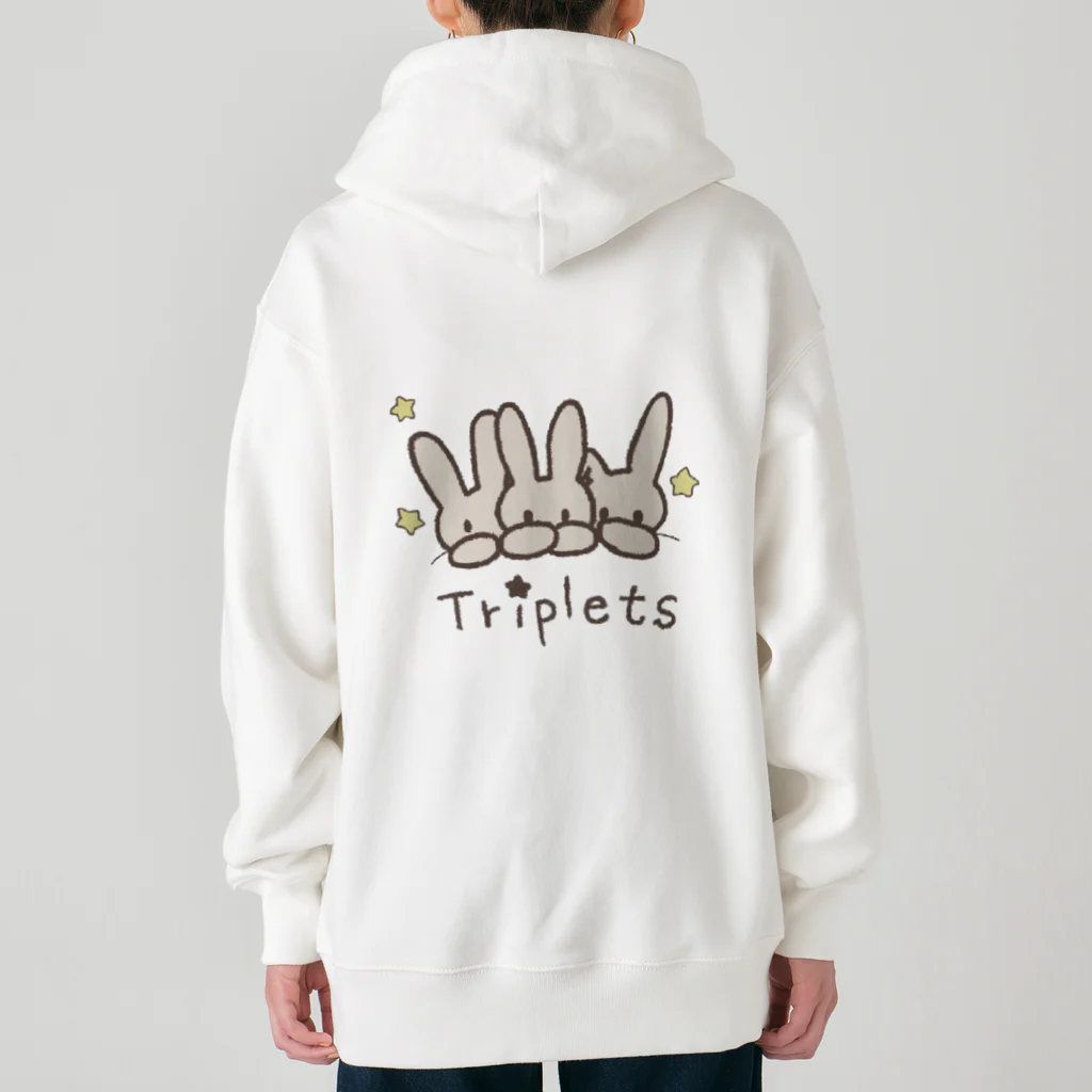 多胎児応援し隊の3つ子うさぎ Heavyweight Zip Hoodie