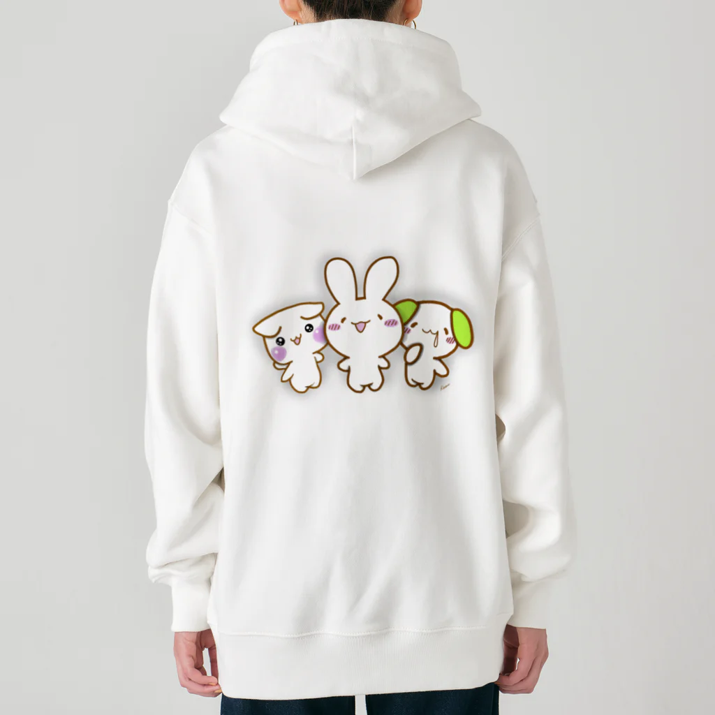 けあうさSHOPのけあうさトリオノーマル（背景無し） Heavyweight Zip Hoodie