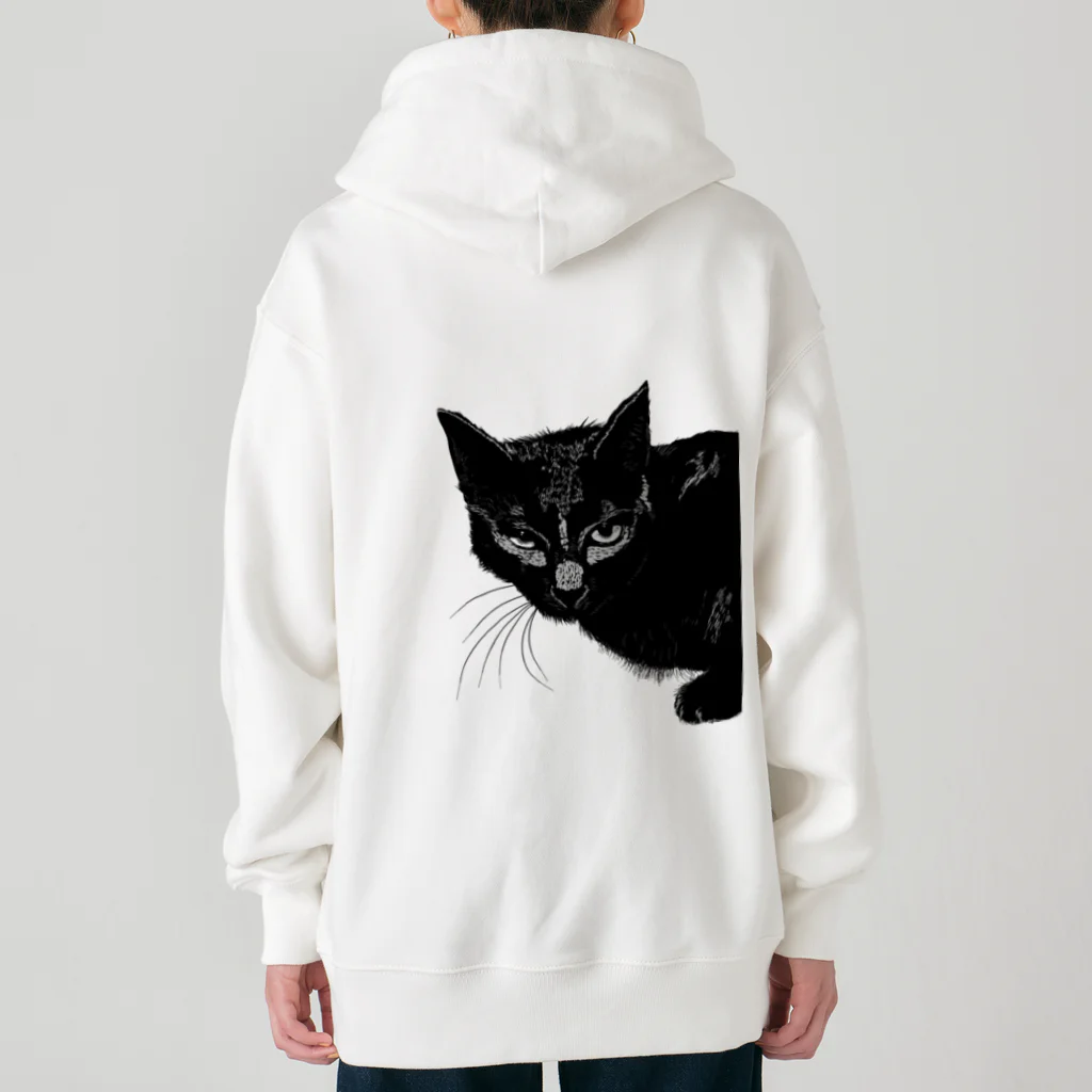 小鳥と映画館のカッコよく覗きに来た黒猫 Heavyweight Zip Hoodie