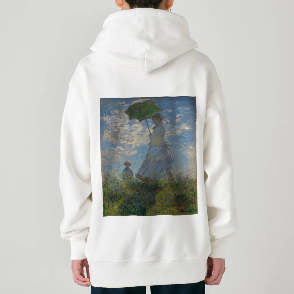 世界美術商店の散歩、日傘をさす女性 / Woman with a Parasol - Madame Monet and Her Son Heavyweight Zip Hoodie