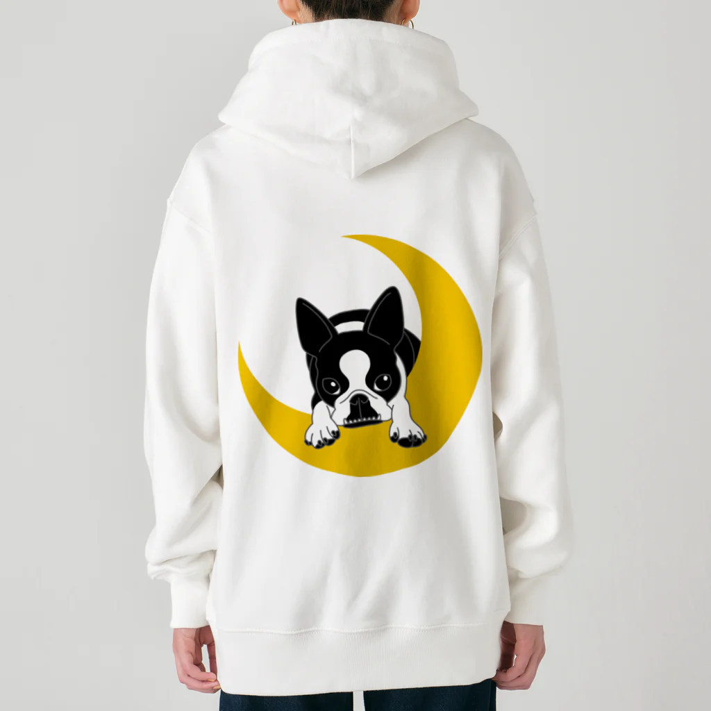 コチ(ボストンテリア)の両面プリント:ボストンテリア(月LOVE)[v2.8k] Heavyweight Zip Hoodie