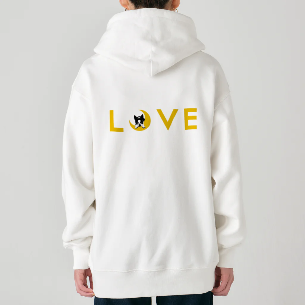 コチ(ボストンテリア)のバックプリント:ボストンテリア(月LOVE)[v2.8k] Heavyweight Zip Hoodie