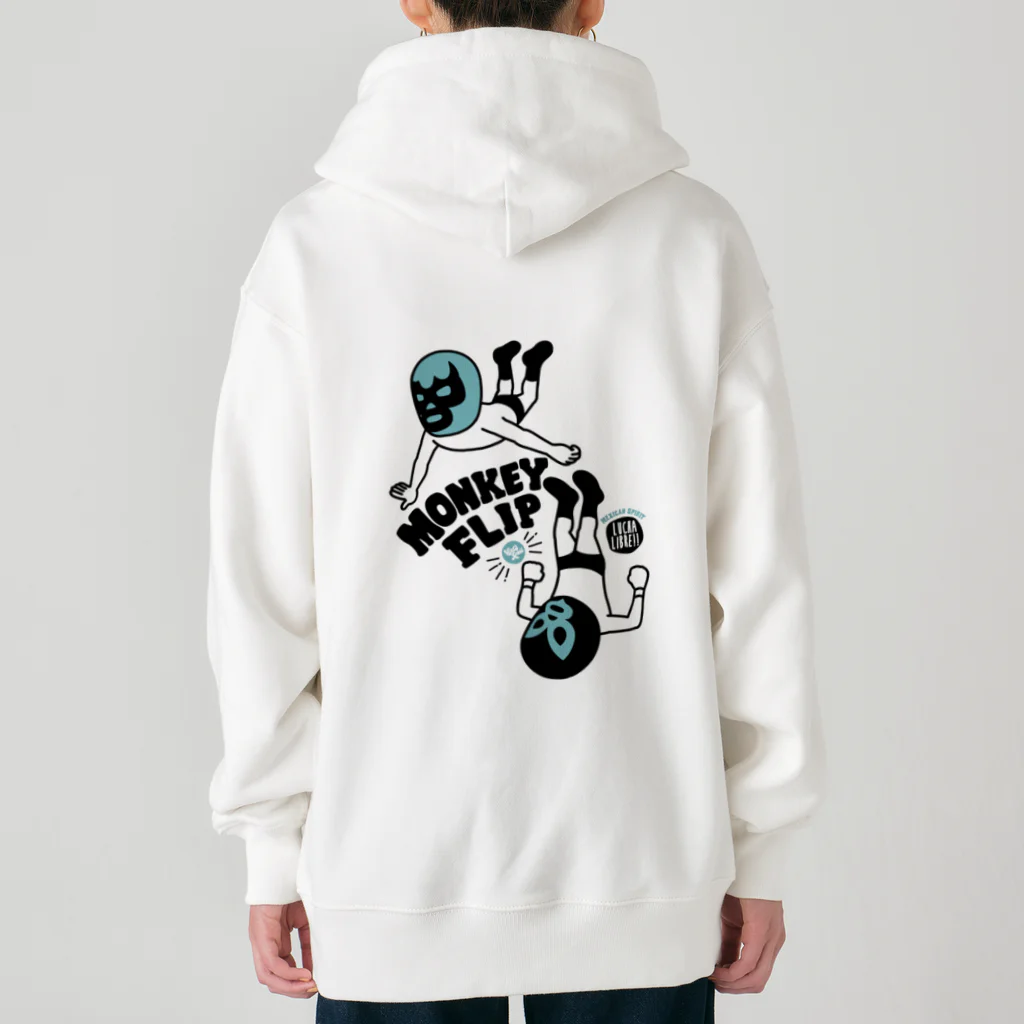 LUCHAの(バックプリント)MONKEY FLIP Heavyweight Zip Hoodie