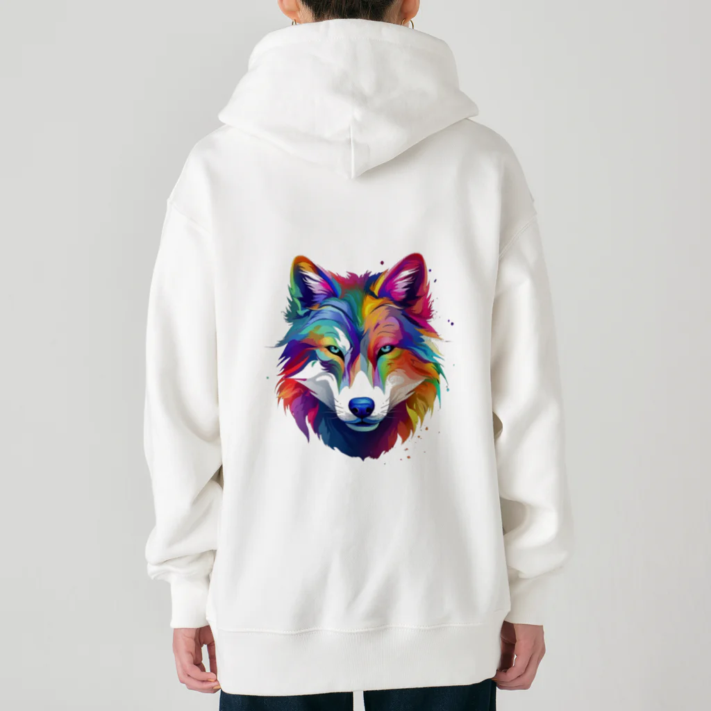 MK's SOLUTIONのカラフルなおおかみ Heavyweight Zip Hoodie