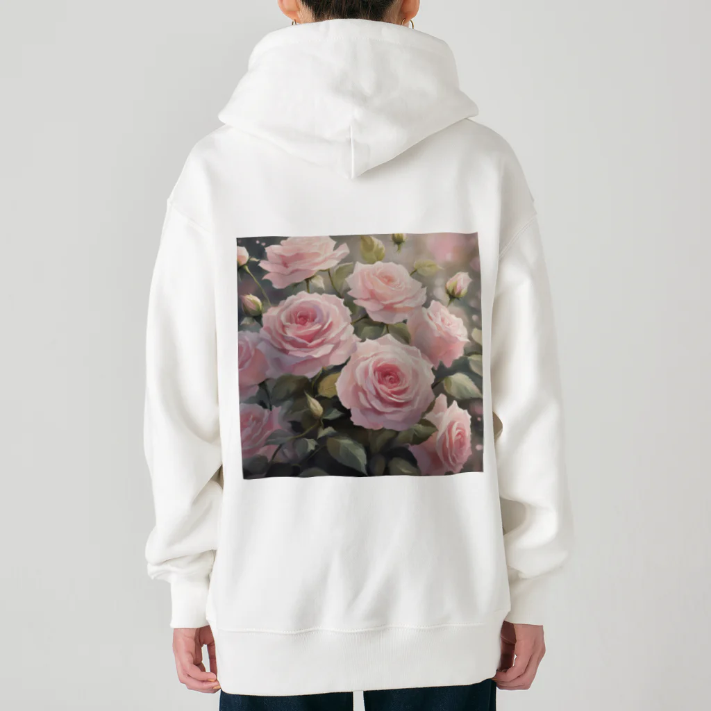 okierazaのペールピンクのバラの花束 Heavyweight Zip Hoodie