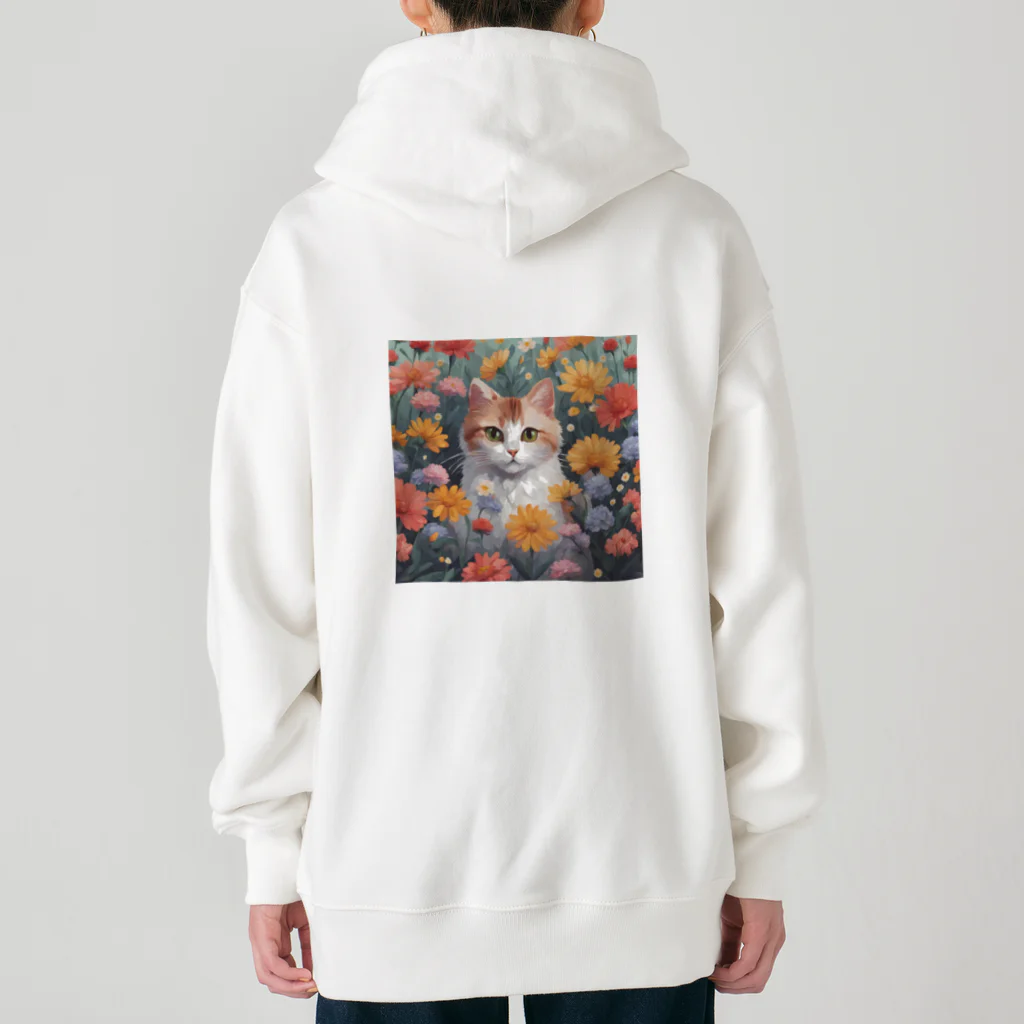 FLOWERアニマルのロココFLOWERキャットコスモス Heavyweight Zip Hoodie