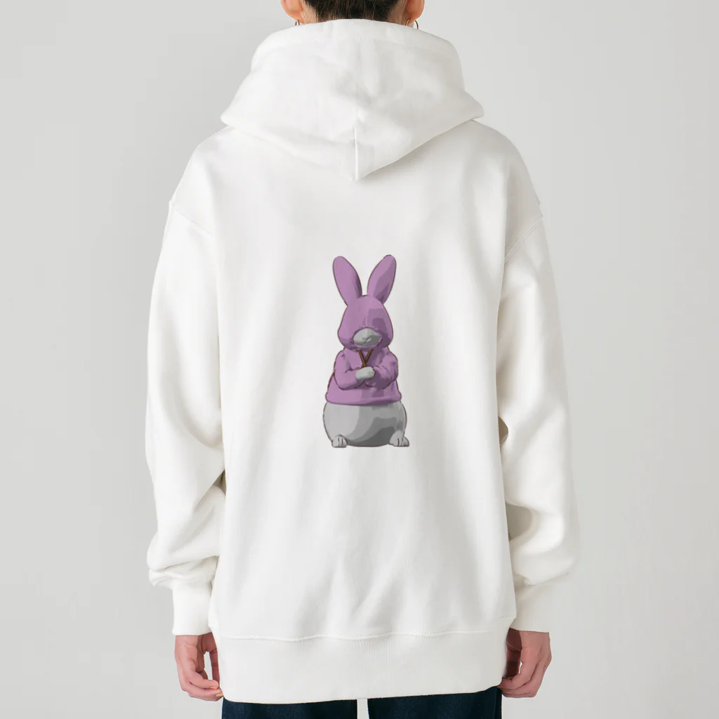 鬼鞍 ONIKURAのパーカーぎゅう～うさぎ ピンク Heavyweight Zip Hoodie