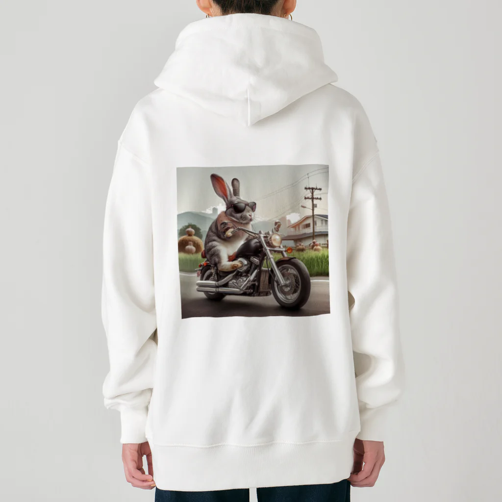 やんちゃな動物達のやんバニー　バイクver Heavyweight Zip Hoodie