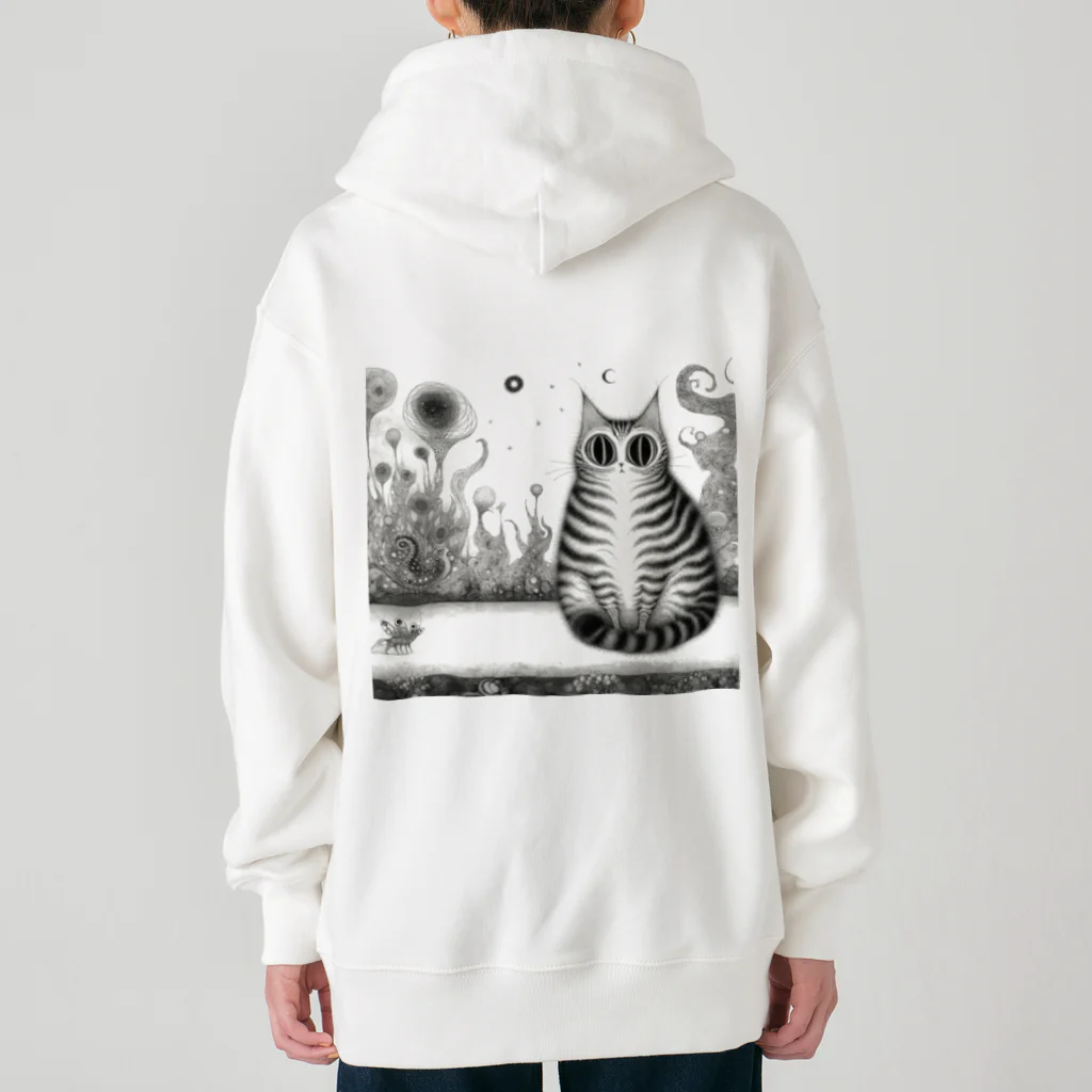 暴走三輪車のクリクリおめめの不思議猫ちゃん Heavyweight Zip Hoodie