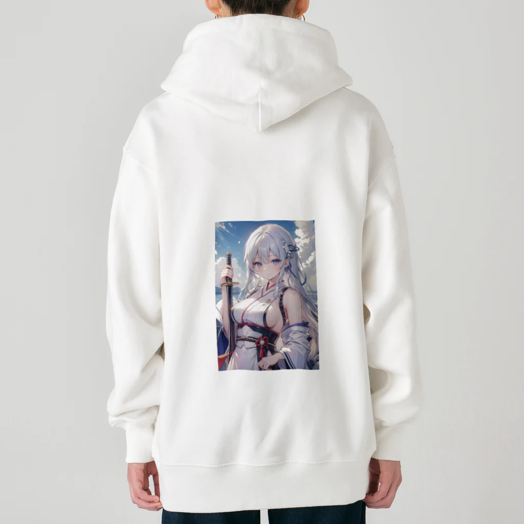 巫女スタぐらむの日本刀をもった美少女 Heavyweight Zip Hoodie