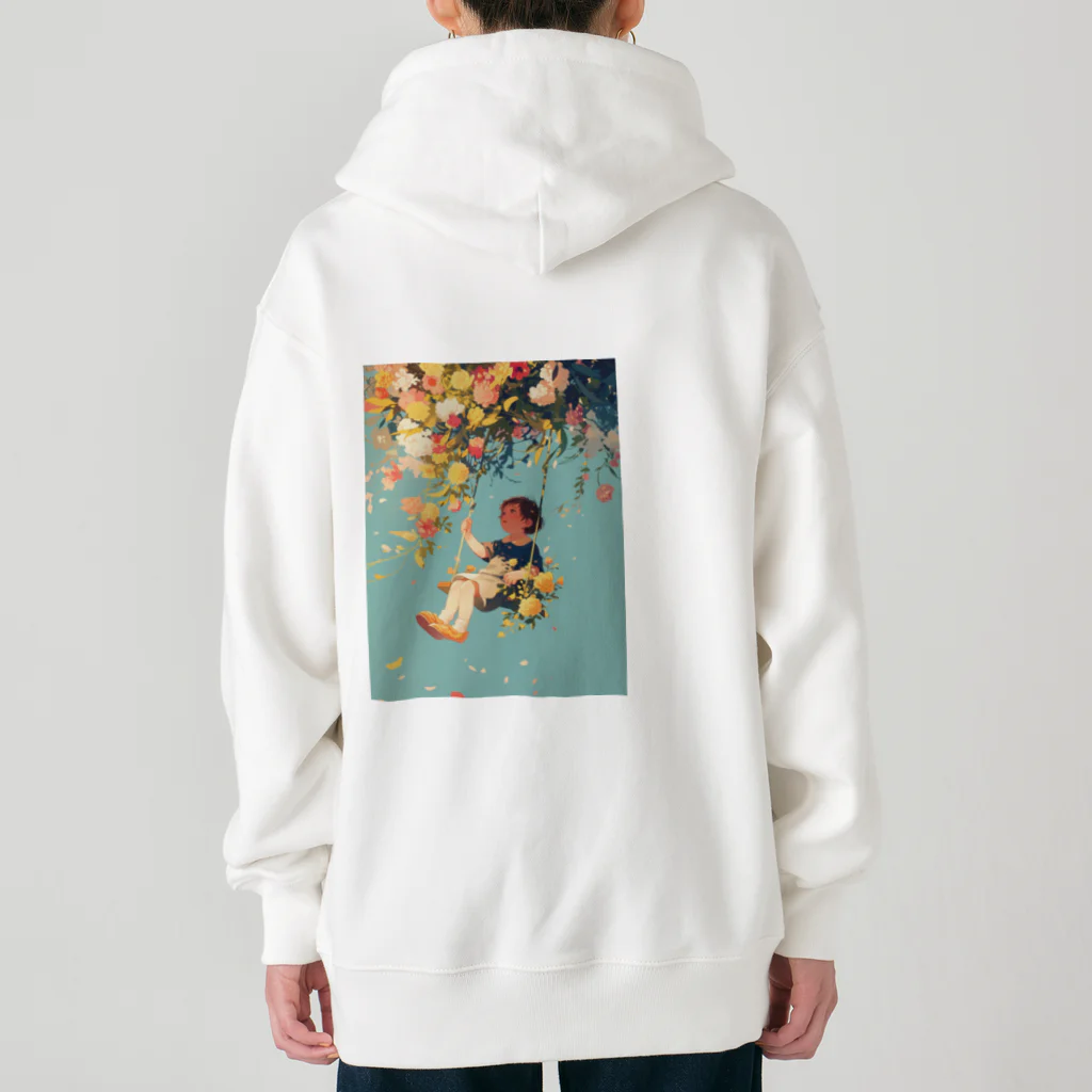 AQUAMETAVERSEの花ブランコに揺られ喜ぶ女の子　ラフルール　1859 Heavyweight Zip Hoodie