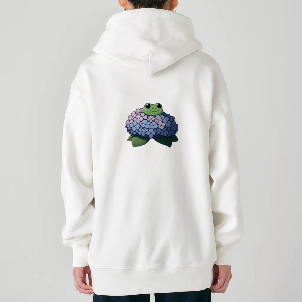 終わらない夢🌈の紫陽花の花と可愛いアマガエル🐸 Heavyweight Zip Hoodie