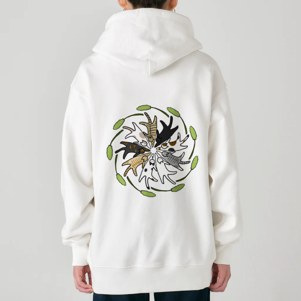 梅咲イラストワークの和猫じゃらし Heavyweight Zip Hoodie