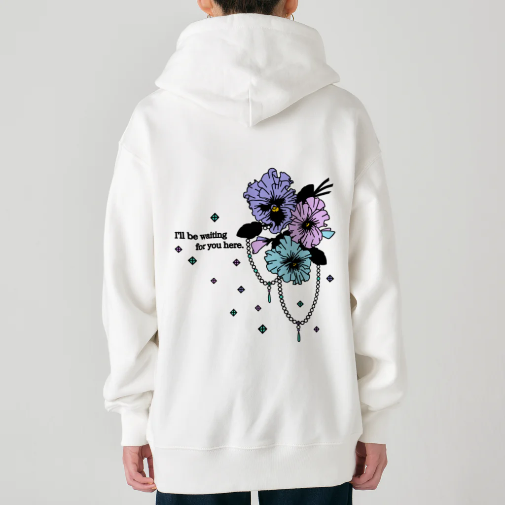 Alba spinaのフリルパンジー Heavyweight Zip Hoodie