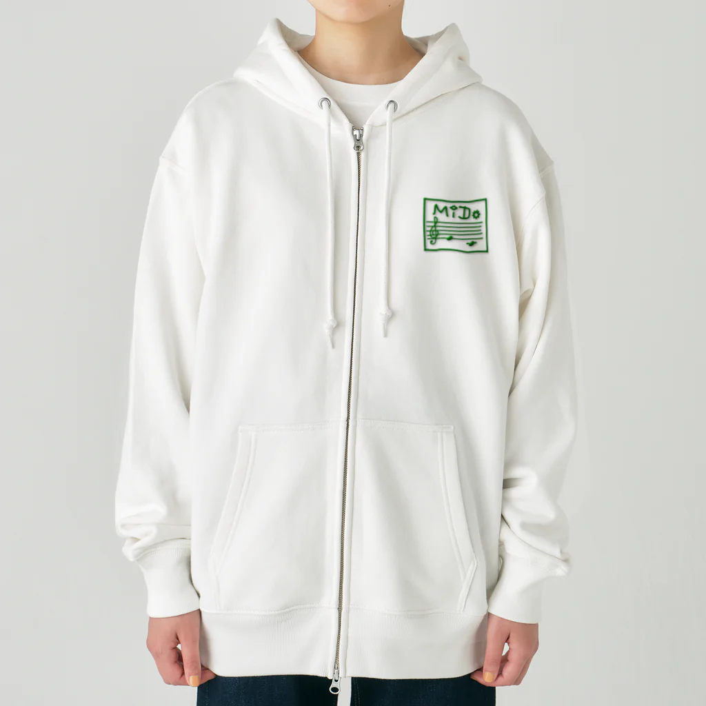 grk0 🌟ウサギのチャとシロ〜時々カッパのカッパのミド Heavyweight Zip Hoodie