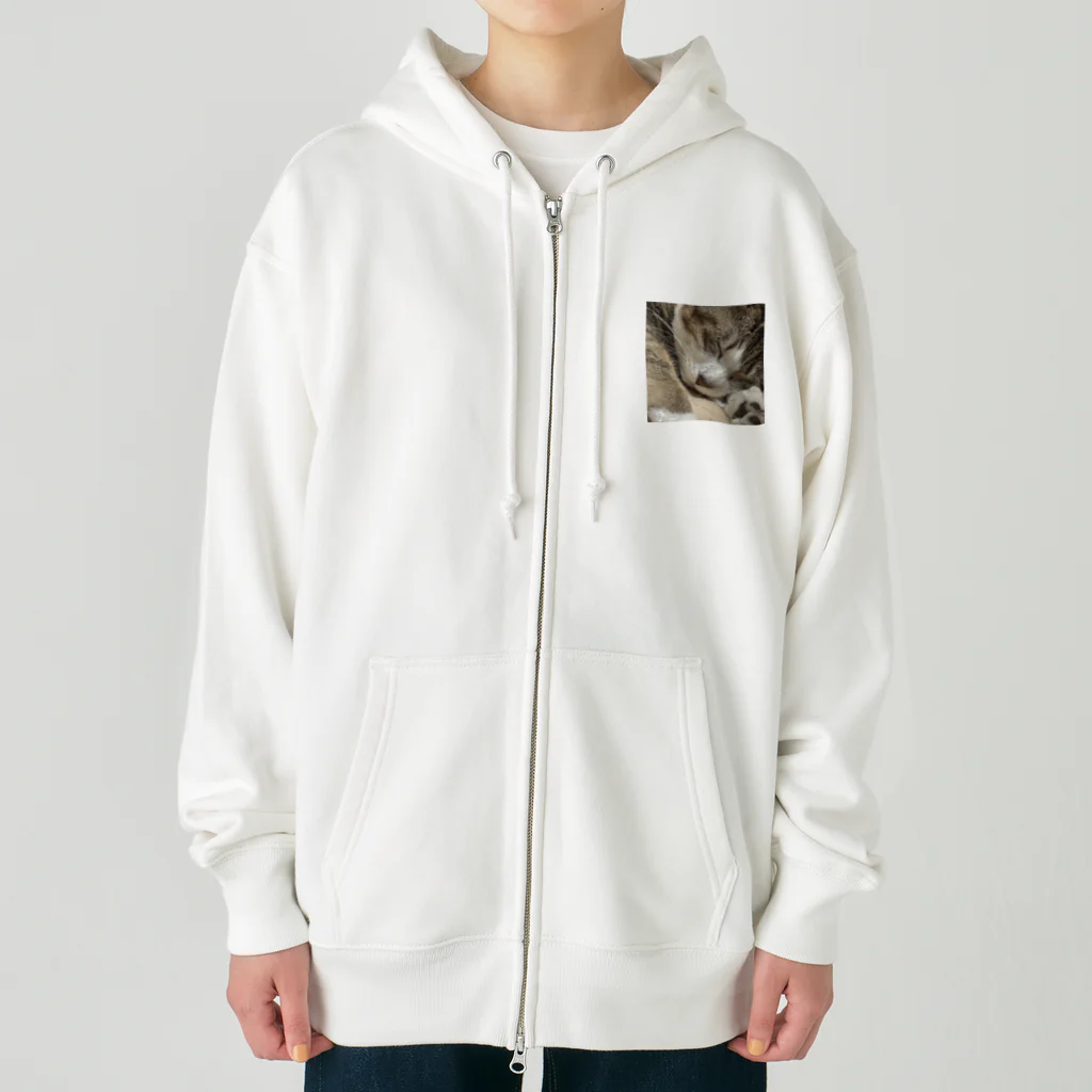 あゆのしおやきの猫(キジシロ) Heavyweight Zip Hoodie