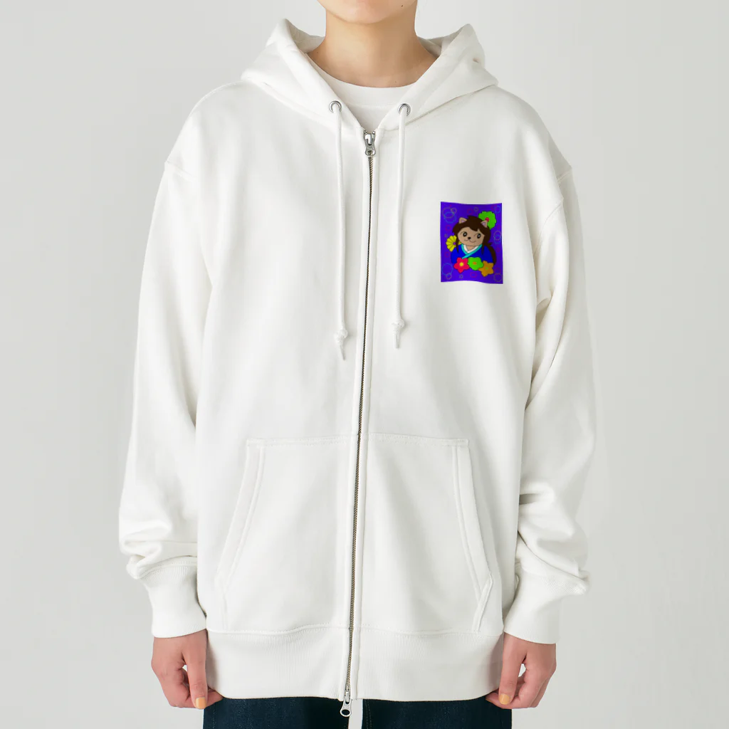 greetenの猫 侍くん 和柄 Heavyweight Zip Hoodie