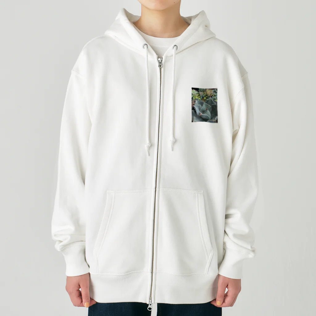 シアン猫の植物図鑑の雷神とつぶつぶセダム達 Heavyweight Zip Hoodie