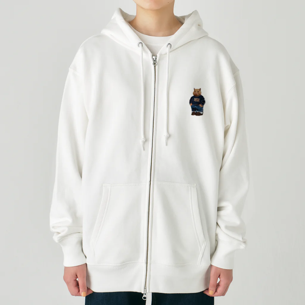 ことぷん の こぜにかせぎのはとふろーれん前面 Heavyweight Zip Hoodie