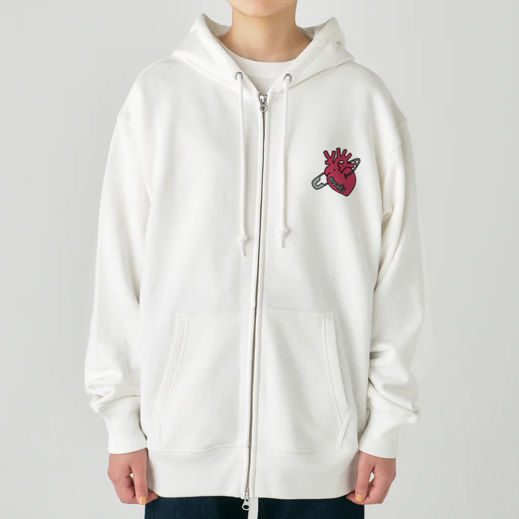 CARPE DIEMの安全ピンハート Heavyweight Zip Hoodie