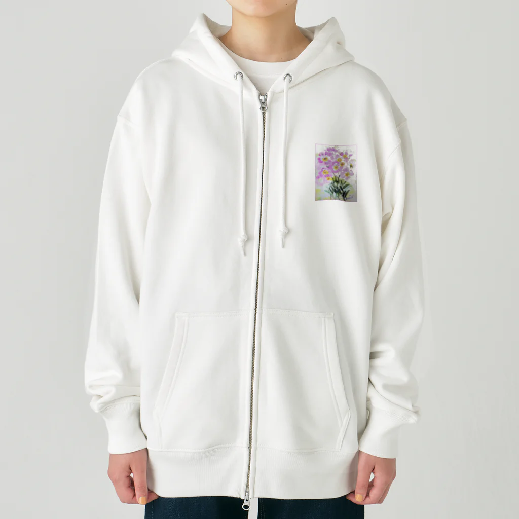 SUZURI.KEY-CHANの昼咲き月見草BF0902 Heavyweight Zip Hoodie