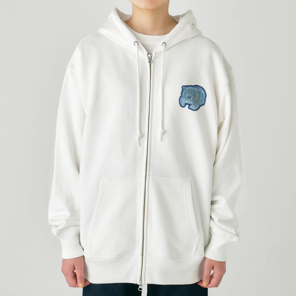 nagoshu754のカラフル　ウォンバット　青 Heavyweight Zip Hoodie