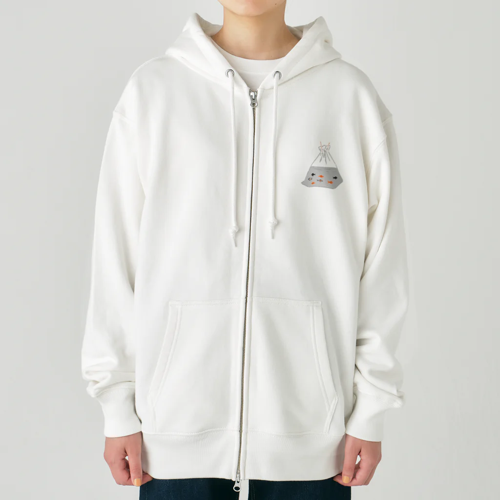 NIKORASU GOの祭りデザイン「金魚すくい」 Heavyweight Zip Hoodie