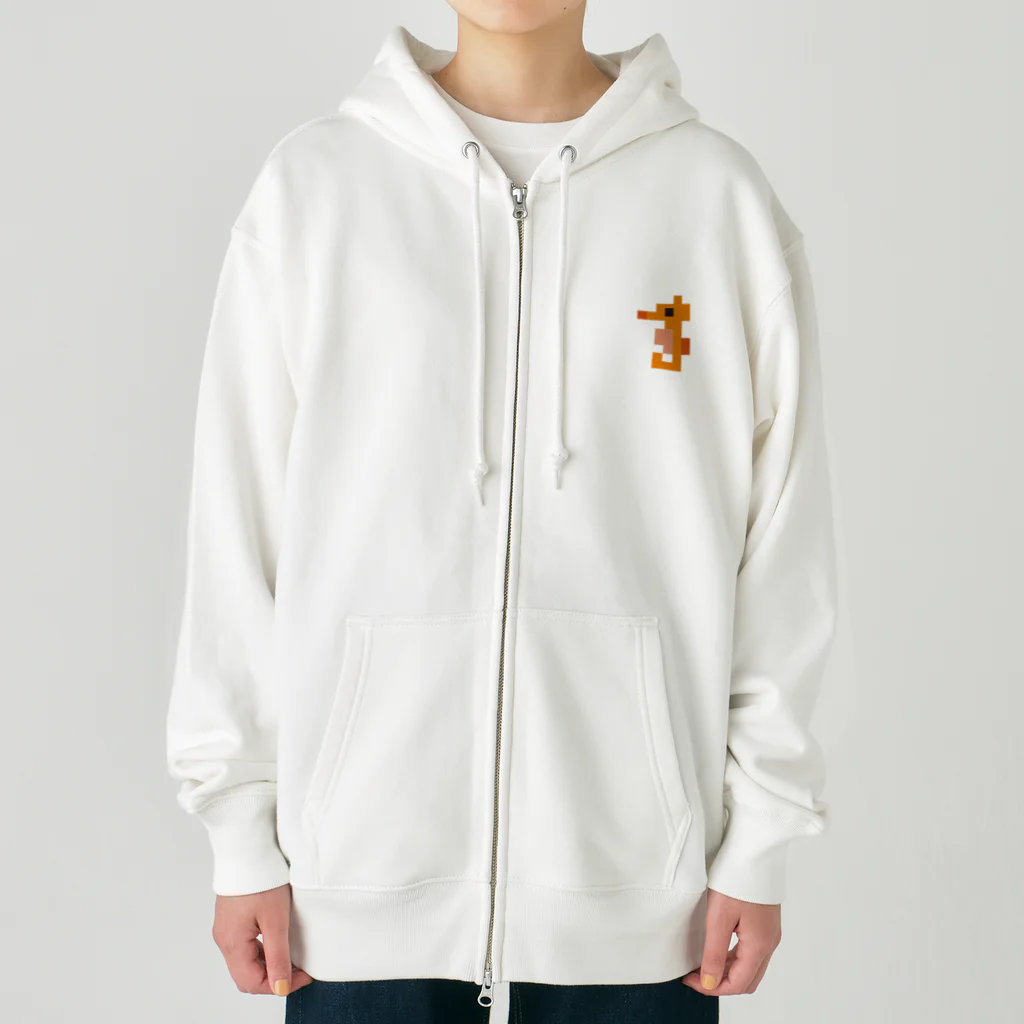 GRITの粗ドット絵・タツノオトシゴくん Heavyweight Zip Hoodie