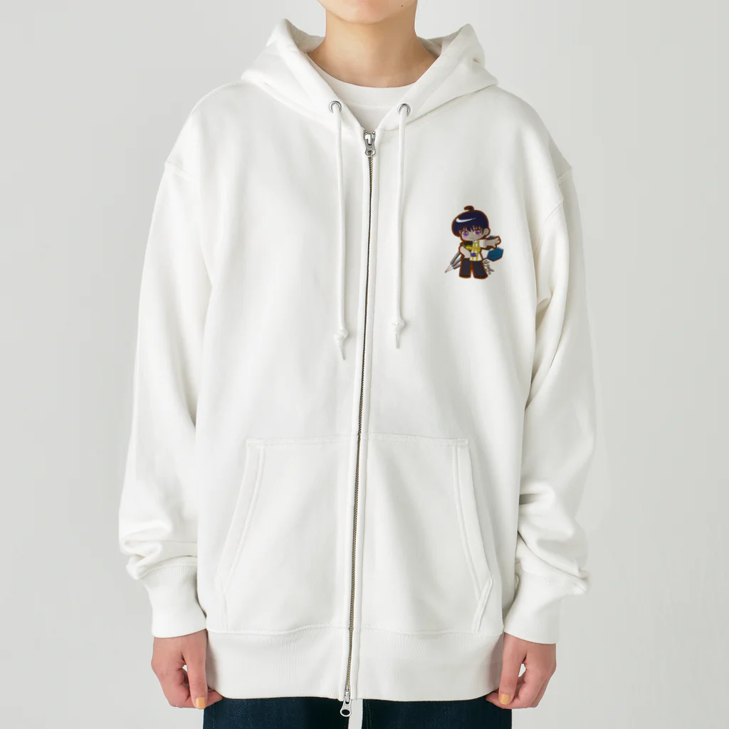 はりねずこのイラストのダーツ男子海斗くん Heavyweight Zip Hoodie