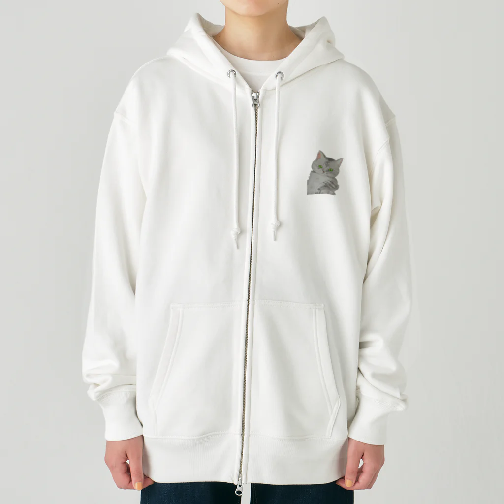 保護猫茶トラ兄弟LIFEのむうちゃん Heavyweight Zip Hoodie