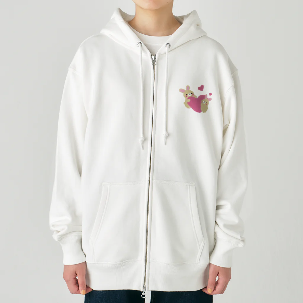 美女木小学校！のかわいいうさちゃん Heavyweight Zip Hoodie