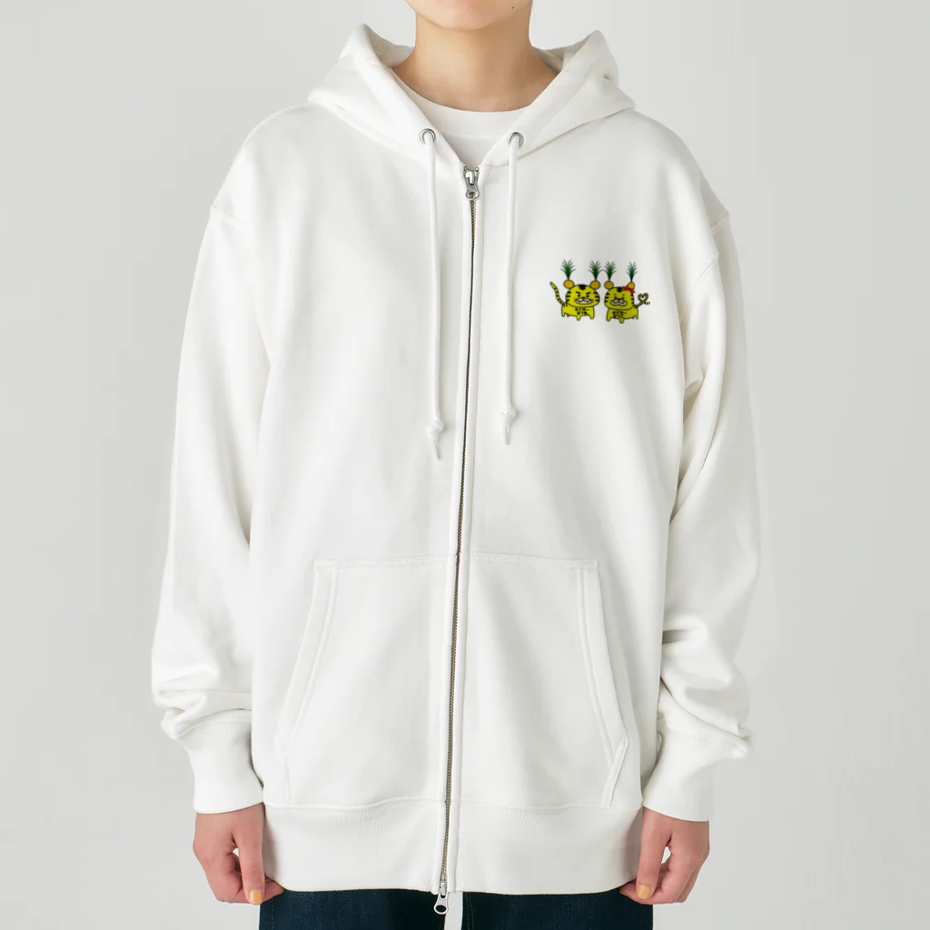 teechimaruのタイガーなつを。となつこ。 Heavyweight Zip Hoodie