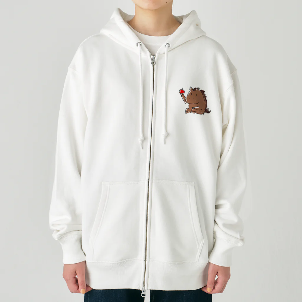 アナ５３ショップの(両面)体育座りするお馬ジップパーカー(厚手)アナ５３ Heavyweight Zip Hoodie