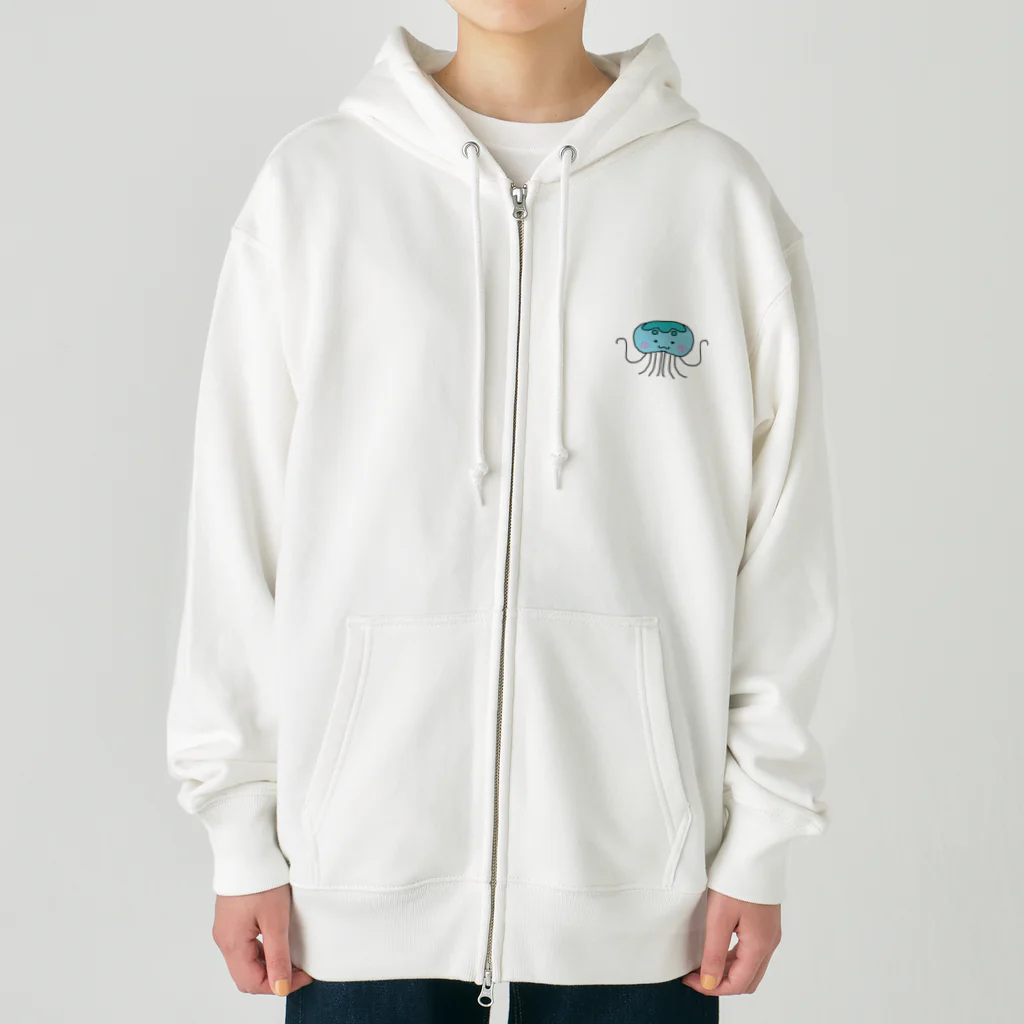 出陣、れんこん丸ののんびりクラゲちゃん Heavyweight Zip Hoodie