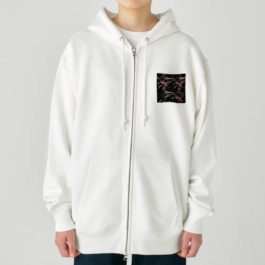 mateofiklanの水色のシームレスなデザイン ブラックとピンク Heavyweight Zip Hoodie