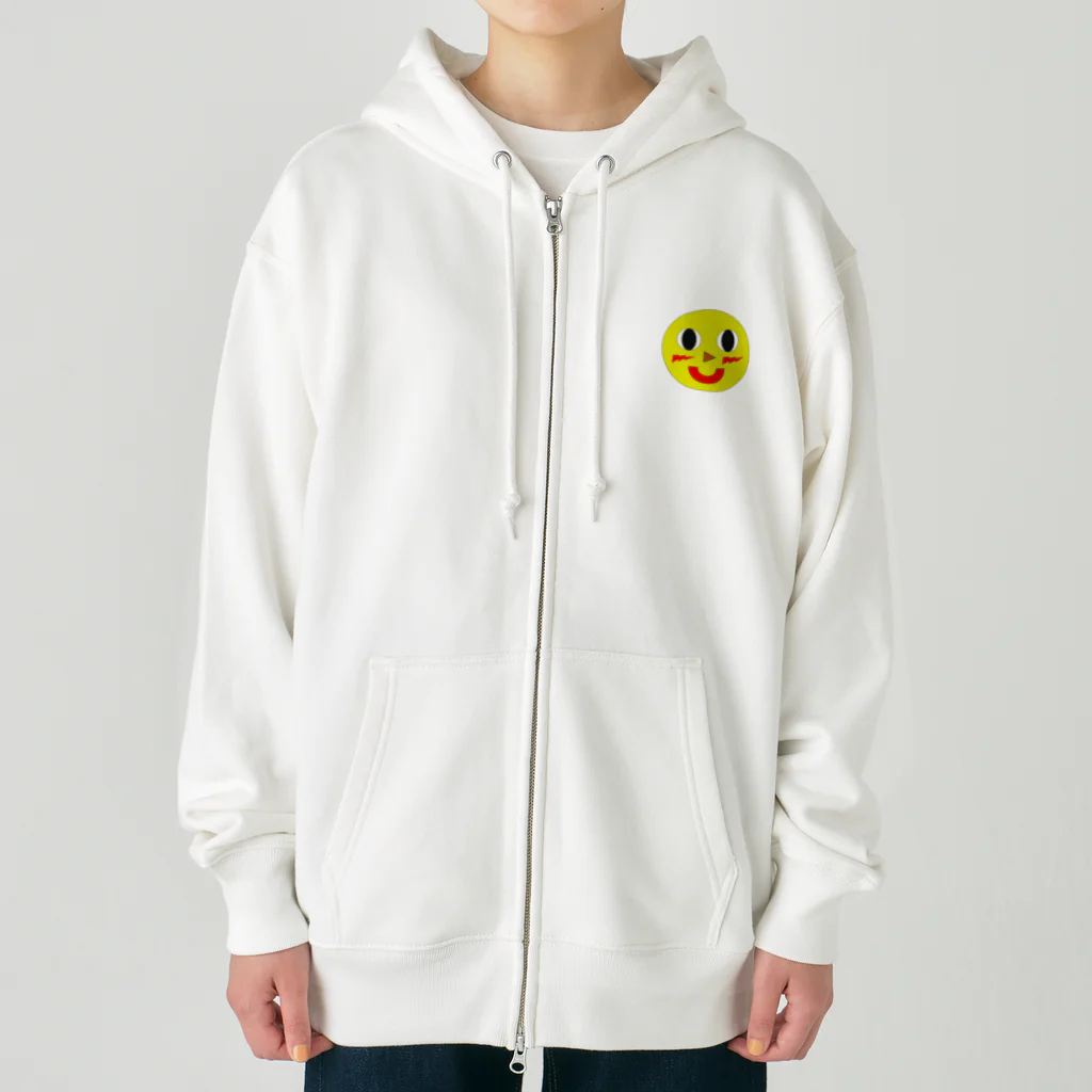 Tsubachan Shop【シンプルでかっこいい・かわいいデザイン中心】のスマイルくん Heavyweight Zip Hoodie