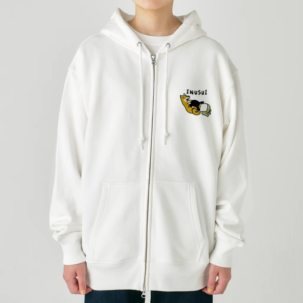 犬のおしりのしば吸う女子 Heavyweight Zip Hoodie