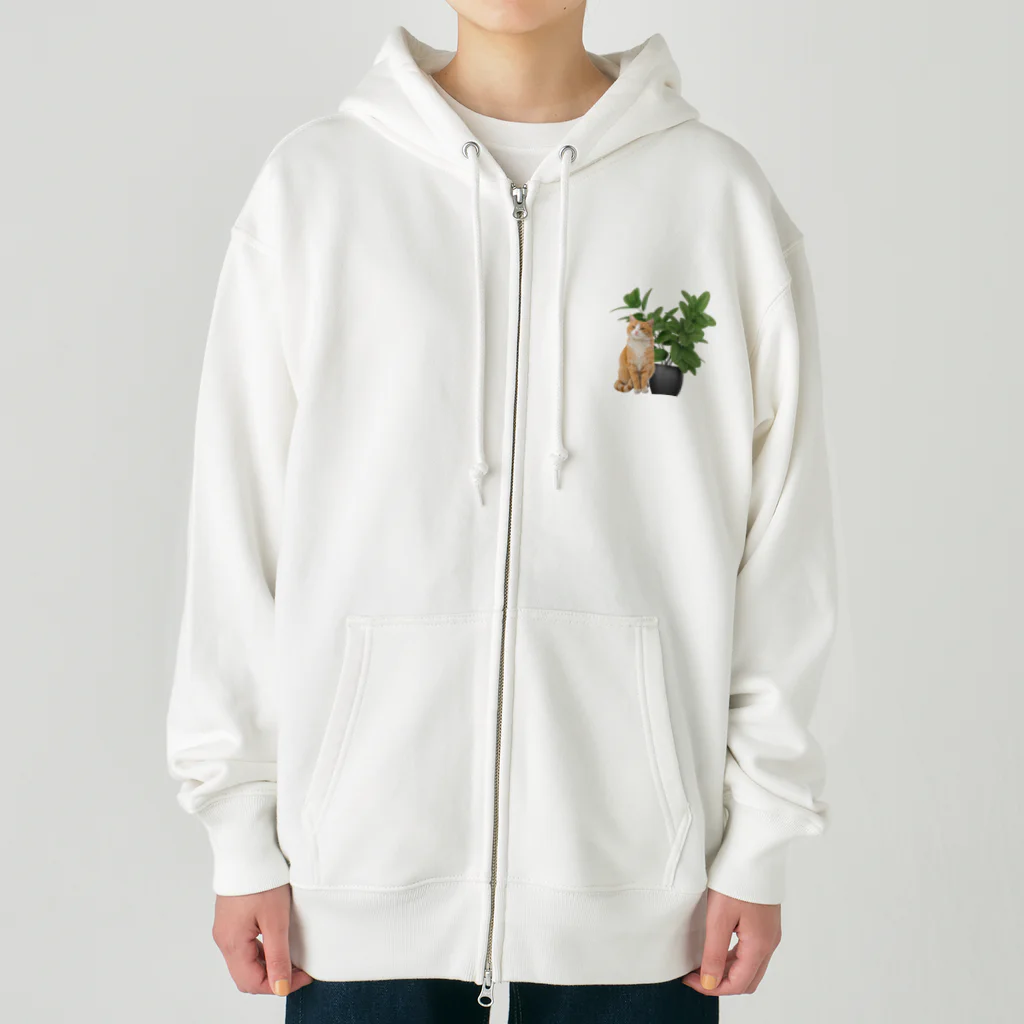 𝙈𝙊𝙈𝙊'𝙨 𝙎𝙝𝙤𝙥の植物とねこ Heavyweight Zip Hoodie