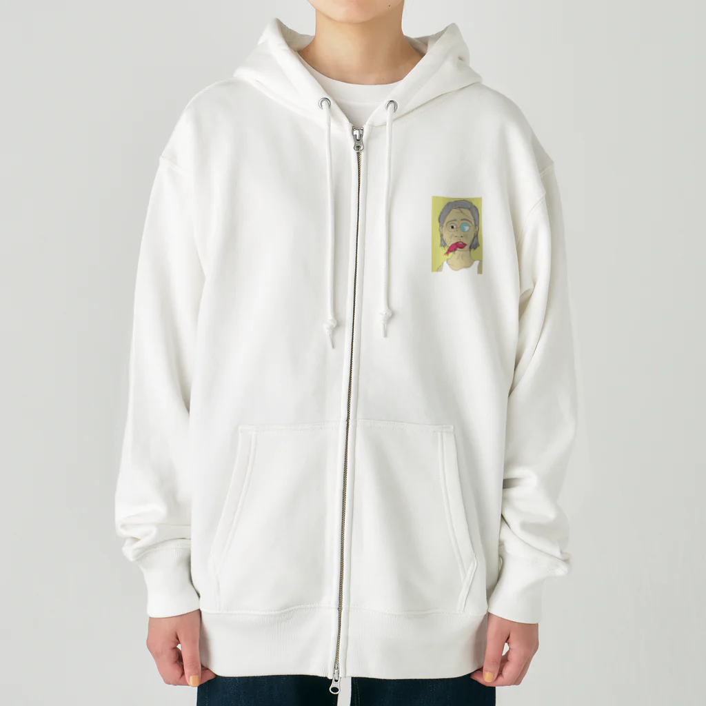 hotdogdesignの故郷の祖母は海老を「いぇび」と言い甘えびのこと「あまいぇび」と言う Heavyweight Zip Hoodie