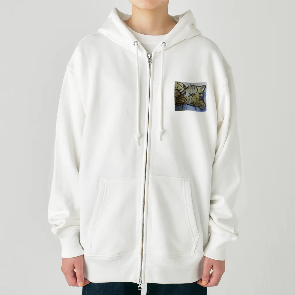 ケイケイの味わいニャンコの眠い猫 Heavyweight Zip Hoodie