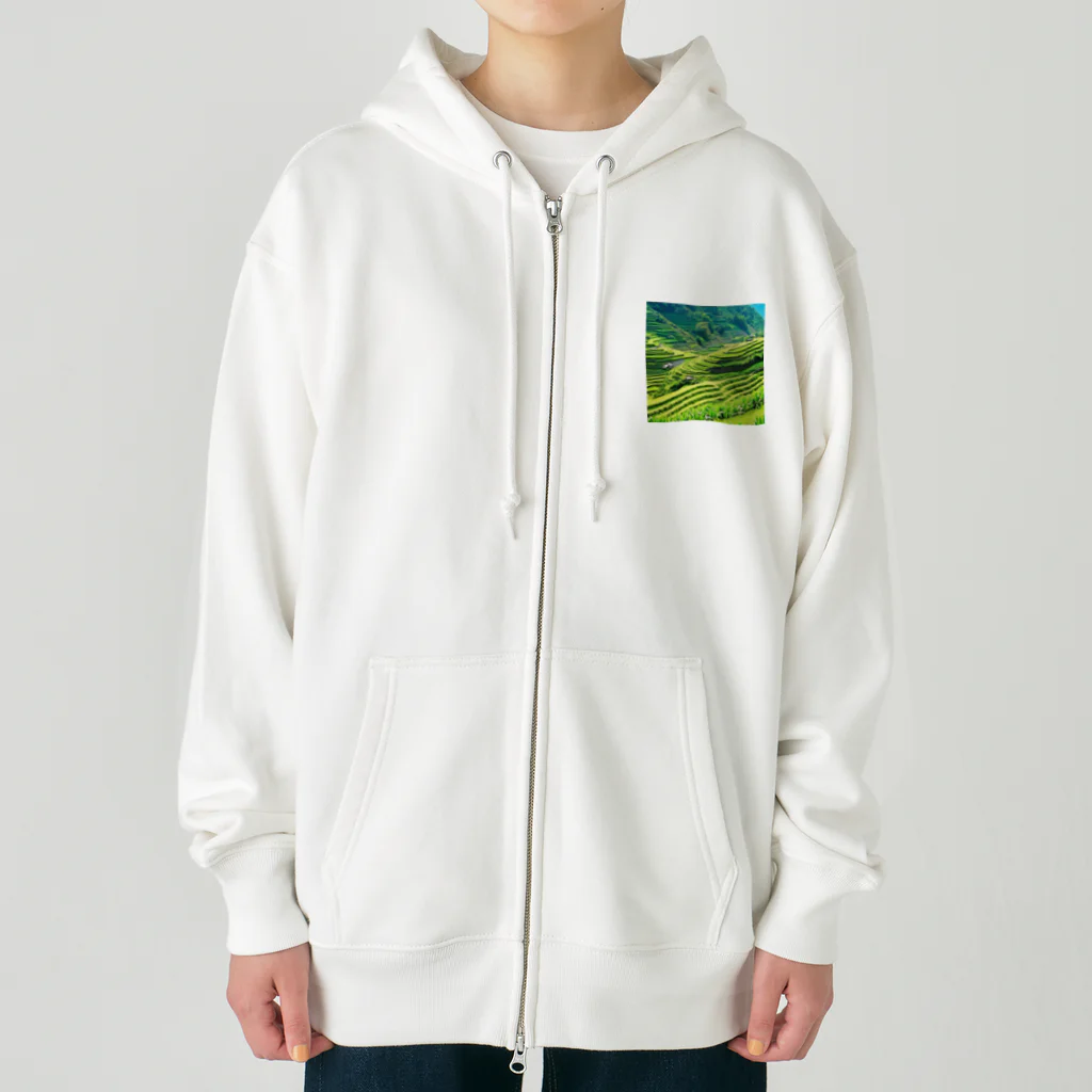 dolphineの日本の原風景　棚田 Heavyweight Zip Hoodie