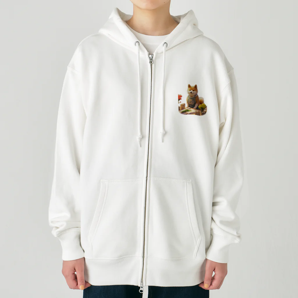 桜音ことこ企画の柴犬の花屋 Heavyweight Zip Hoodie