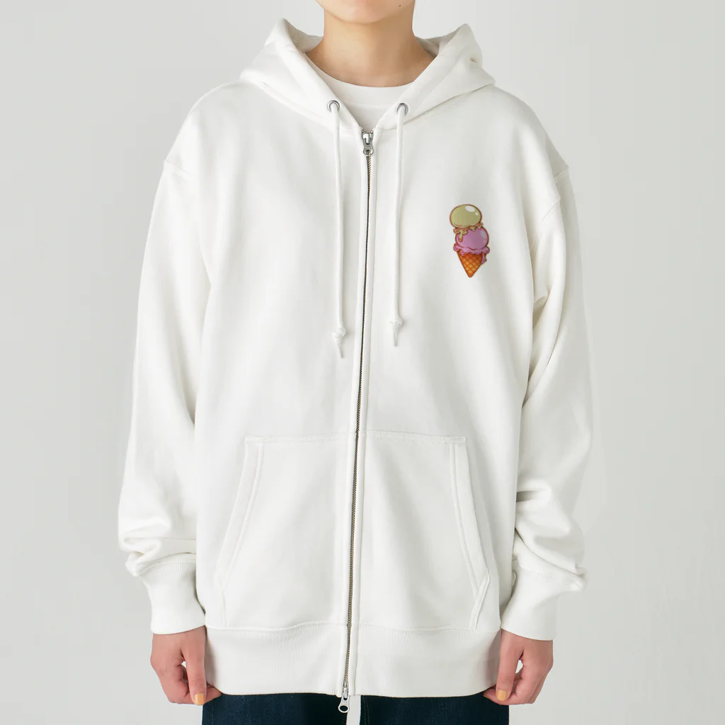 ポップなおみせのダブルアイスクリーム Heavyweight Zip Hoodie