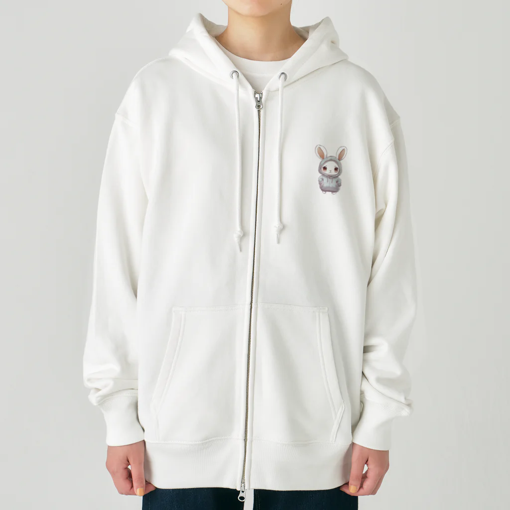 Vasetti_pressのパーカーを着ているうさぎちゃん Heavyweight Zip Hoodie