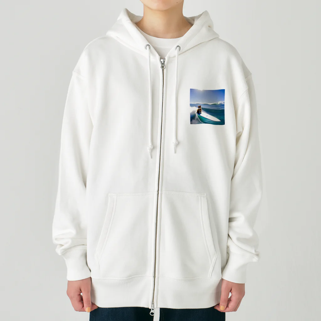 たかみーショップのサーフィンネコリアル Heavyweight Zip Hoodie